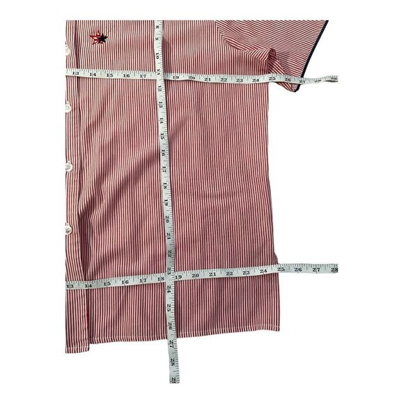 Karen Scott Shirt Womens Red White Blue Striped Stars Embroidered July 4 Size XL - Picture 13 of 14